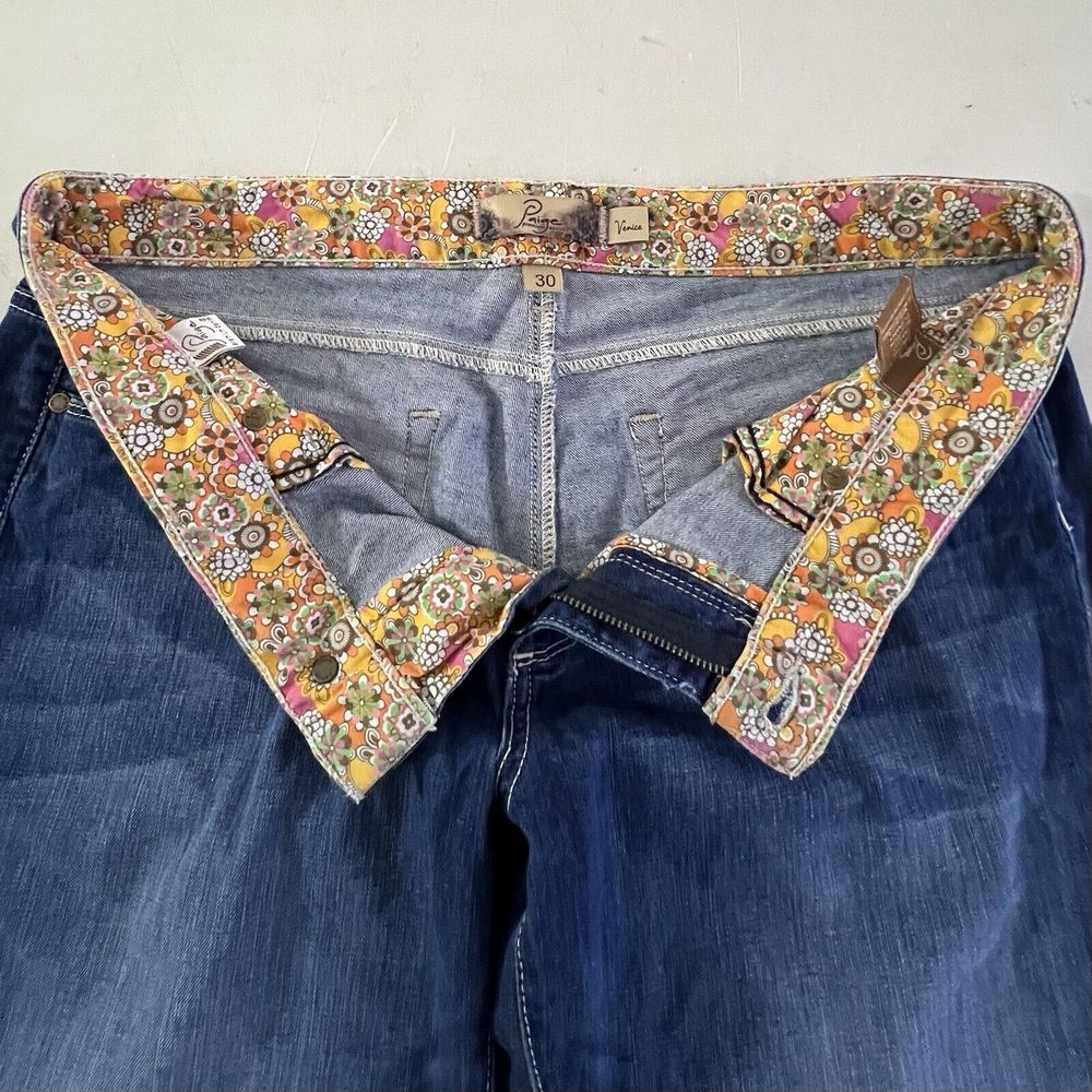 Paige Venice Cropped Jeans Women's 30 Blue Medium Wash Fading Stretch Boho 30x25 - Picture 3 of 11